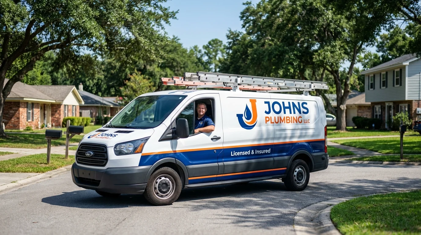 Johns Plumbing LLC service van in Honesdale, PA