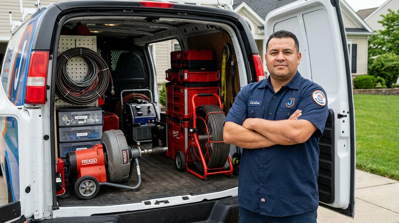 Professional drain cleaning equipment and Johns Plumbing LLC plumber in Honesdale