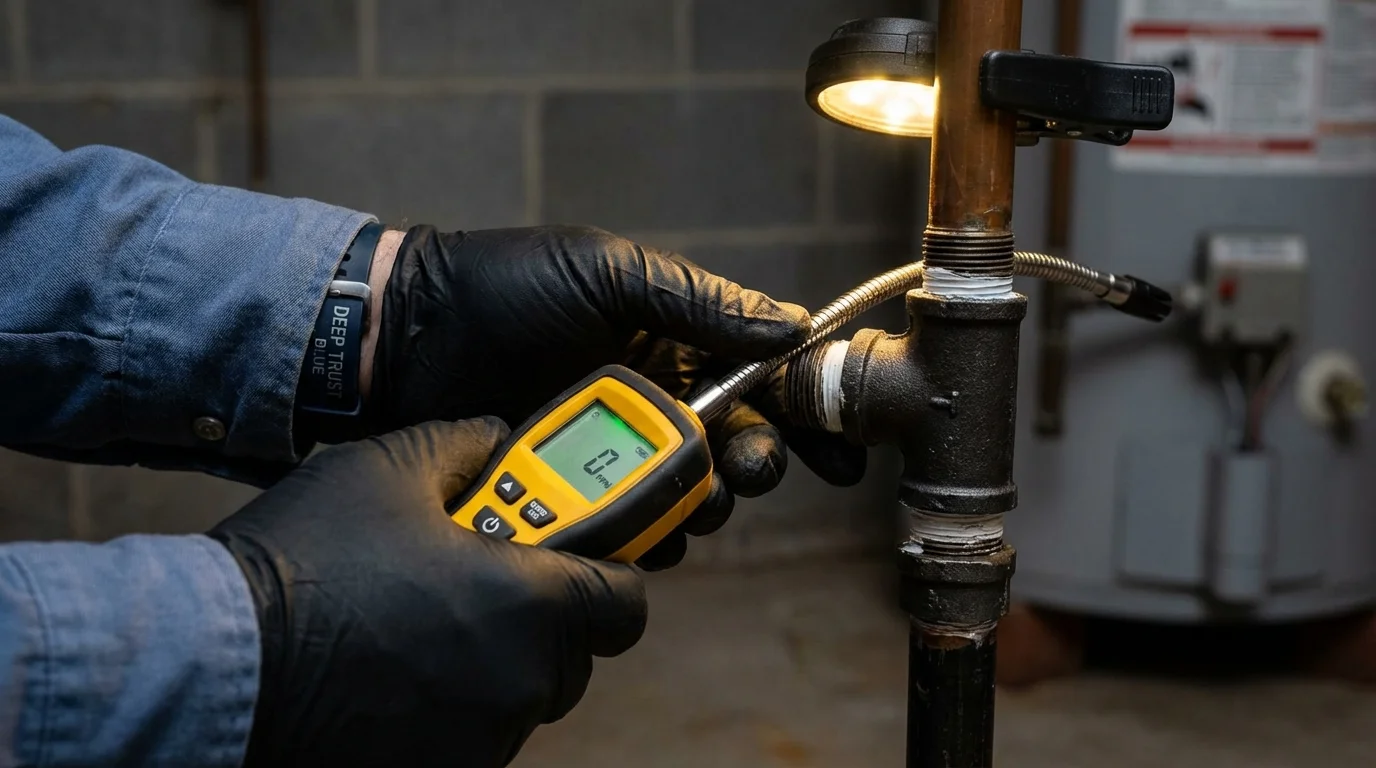 Gas leak detection with electronic sniffer by Johns Plumbing LLC in Honesdale