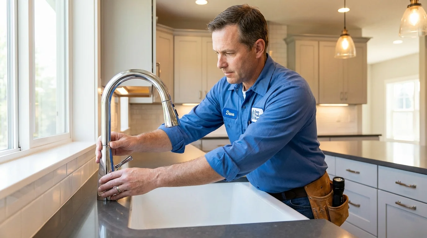 Kitchen faucet installation by Johns Plumbing LLC in Honesdale