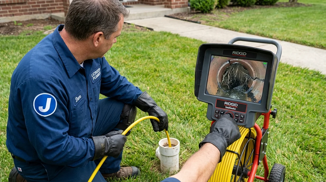 Sewer camera inspection being performed by Johns Plumbing LLC in Honesdale